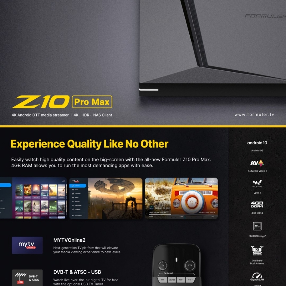 FORMULER Z 10 PRO MAX WITH 1 YEAR OF OTT LIVE TV 📺 SERVICE INCLUDED